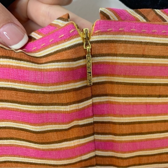Tory Burch pink orange stripe linen silk sleeveless dress - Picture 10 of 11